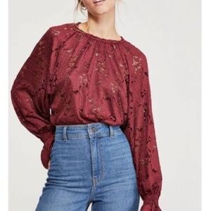 Free People M Olivia Lace Top